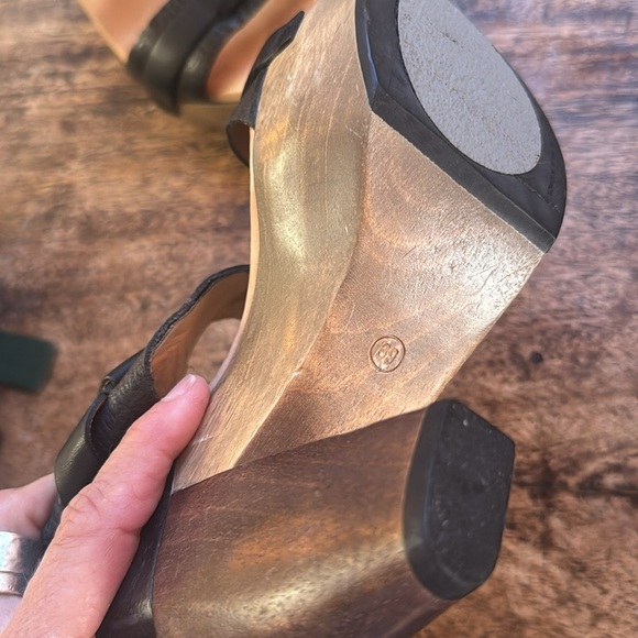 All Saints Stylish Black Leather Platform Sandals size 39 - Picture 7 of 10